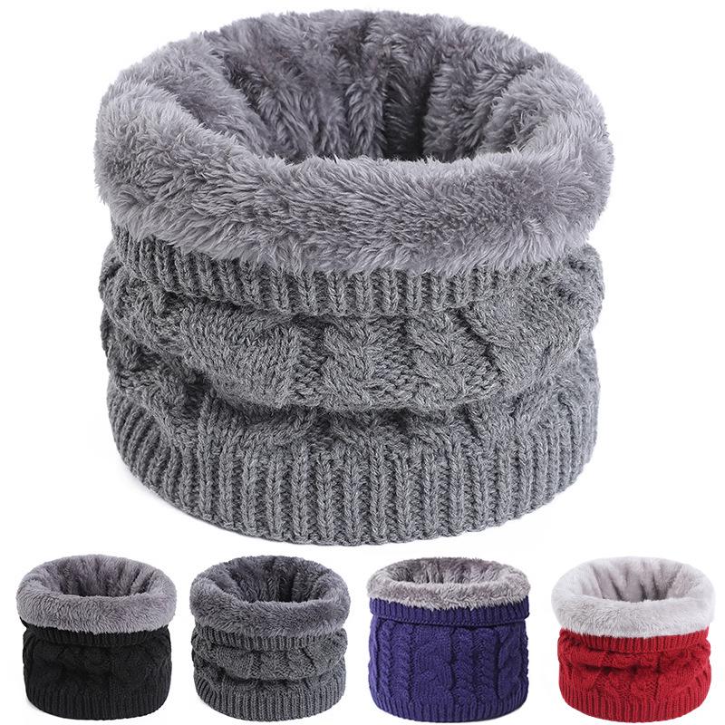 Thick Knit Fleece-Lined Snood: Winter Neck Warmer for Outdoor Cycling