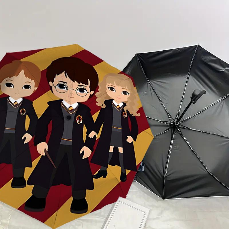 1PC Harry Potter Hermione Granger Umbrella-8-Rib Reinforced, Automatic Open, Lightweight & Durable, Cute Fashion Accessory for Outdoor, D2631