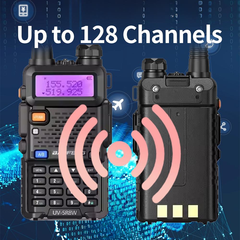 Baofeng UV-5R 8W Tri-Power Walkie Talkie High Power Dual Band Long Range 128CH Portable Handheld UV 5R Amateur FM Two Way Radio