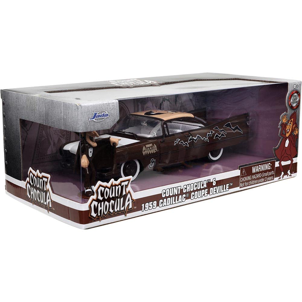 GENERAL MILLS 1959 CADILLAC COUPE DEVILLE CHOCULA Count Chocula Mini Car Diecast Car Brown 124 w/COUNT