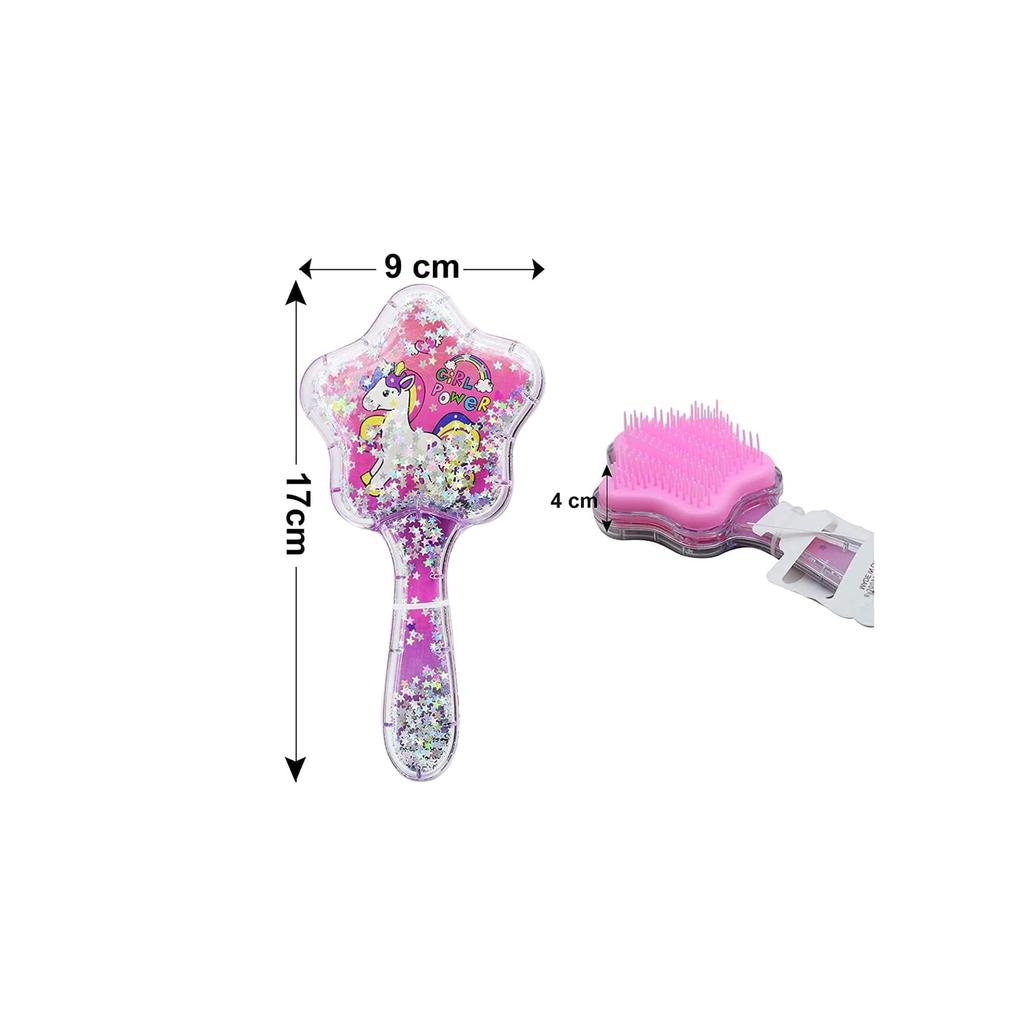 PANCIKAA Unicorn Comb and Brush Set - Glitter Hair Brush Comb for Girls,Massage Hairbrush 3D Unicorn Kids Hair Brush/Hair Comb (Pack of 2