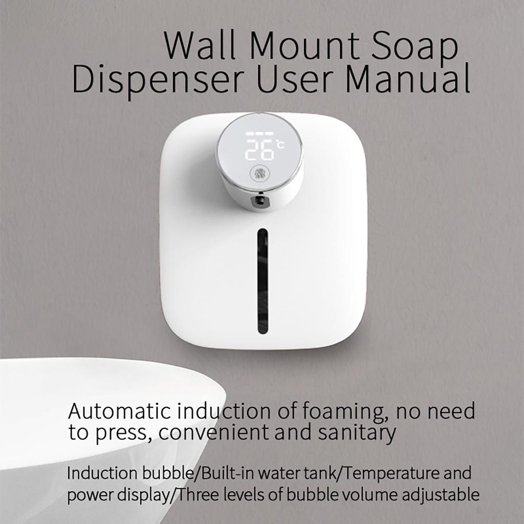 Automatic Foam Soap Dispenser with Temperature Digital Display Rechargeable Infrared Sensor Touchless Pump 3W