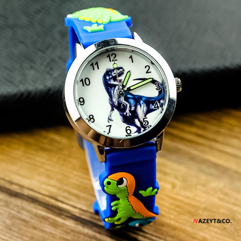 Children's 3D Dinosaur Silicone Watch - Cute Cartoon Animal Gift for Students