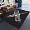 Artistic Letter Carpet Various Styles With Handwritten Brush Stroke Black White Designs NonSlip Rug For Living Room Decor