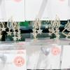 Asymmetric Star Fringed Earrings, Asymmetrical C-ring Earrings, Luxurious Minimalist Zircon Pentagram Earrings