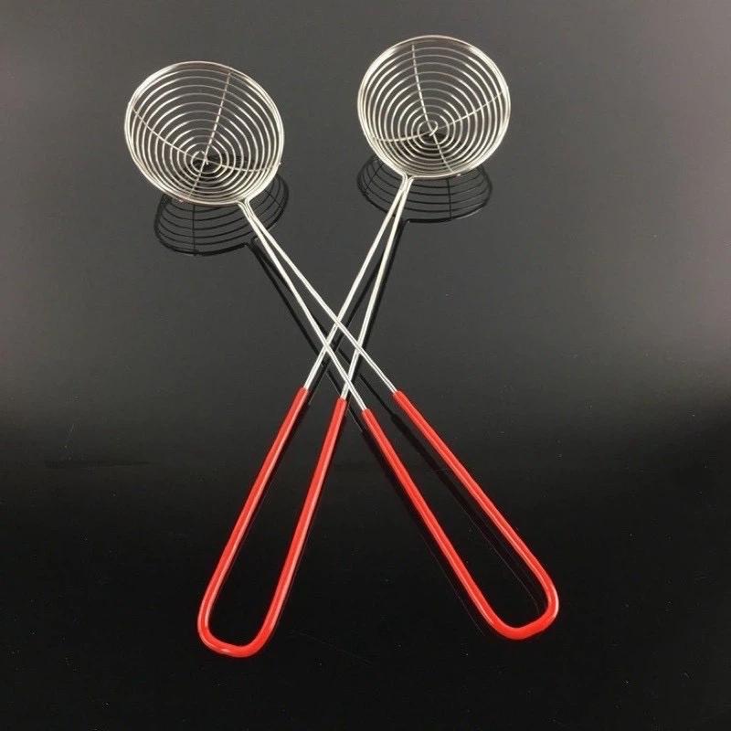 Suitable For Scooping Tapioca Pearls And Toppings With Red Handle 27Cm Long 6.5Cm Diameter High-Quality Durable Stainless Steel
