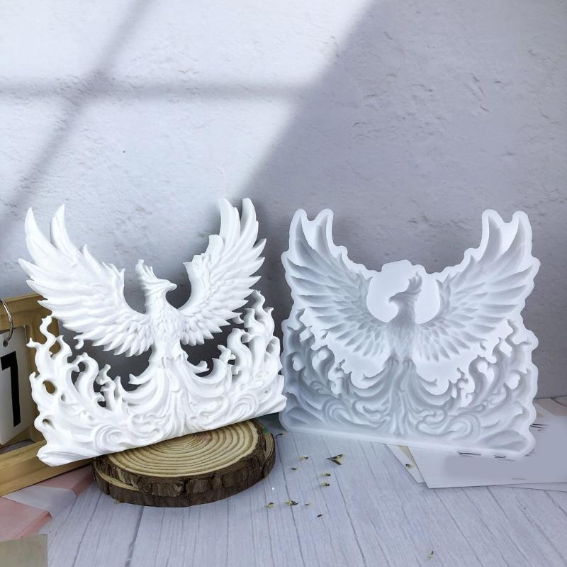 Multifuntional 3D Silicone Mold Phoenixes Shape Easy Releasing Molds for Candle Soap and Cake Suitable for Home Decors