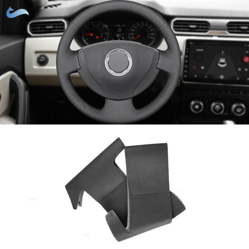 Car Steering Wheel Cover Leather Trim For Renault Logan 1 Sandero Clio Twingo 2 Symbol For Lada Largus 1 For Nissan Almera 3 G15