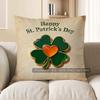 2D Happy St. Patrick'S Day Shamrock Pillow Cover Pattern Cushion Cover Suitable For Sofa Bedroom Car Pillow Cover