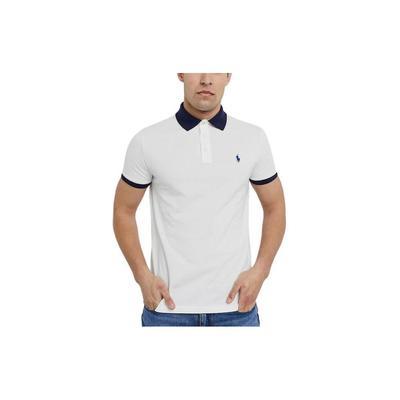 Polo Polo Logo Kleurblok Geborduurd Poloshirt Heren Tops Wit 710823421-002