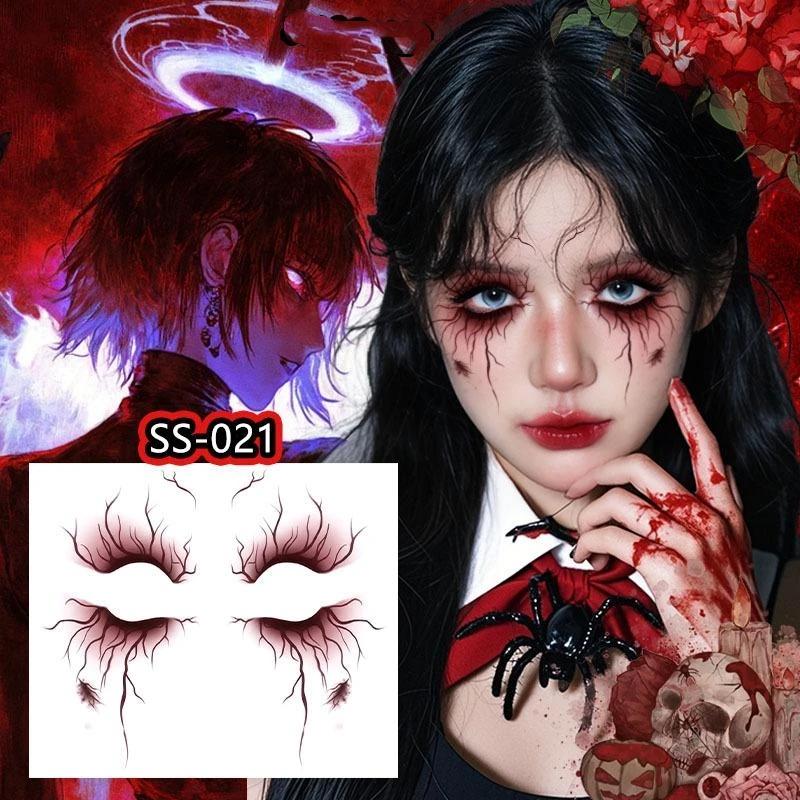 1/4/6 Sztuk Tatuaż Tymczasowy Wzór Żył Na Imprezę Halloweenową Body Art Wodoodporne Naklejki Tatuaż Naczyniowy Dla Kobiet Mężczyzn Brwi Twarz