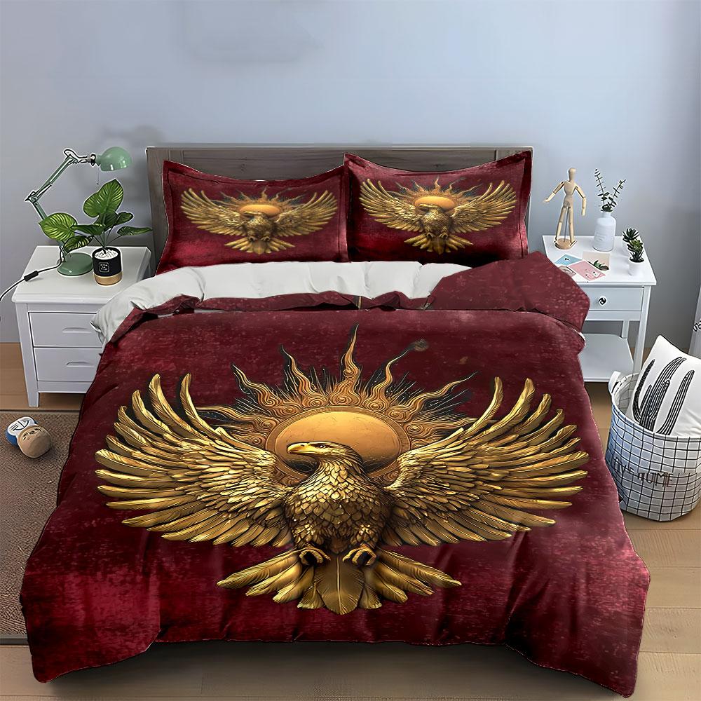 Golden Eagle Sunburst Bedding Bedding Duvet Cover Set Duvet Cover Pillowcases (1 * Duvet Cover 2 * Pillowcases, without duvet insert)