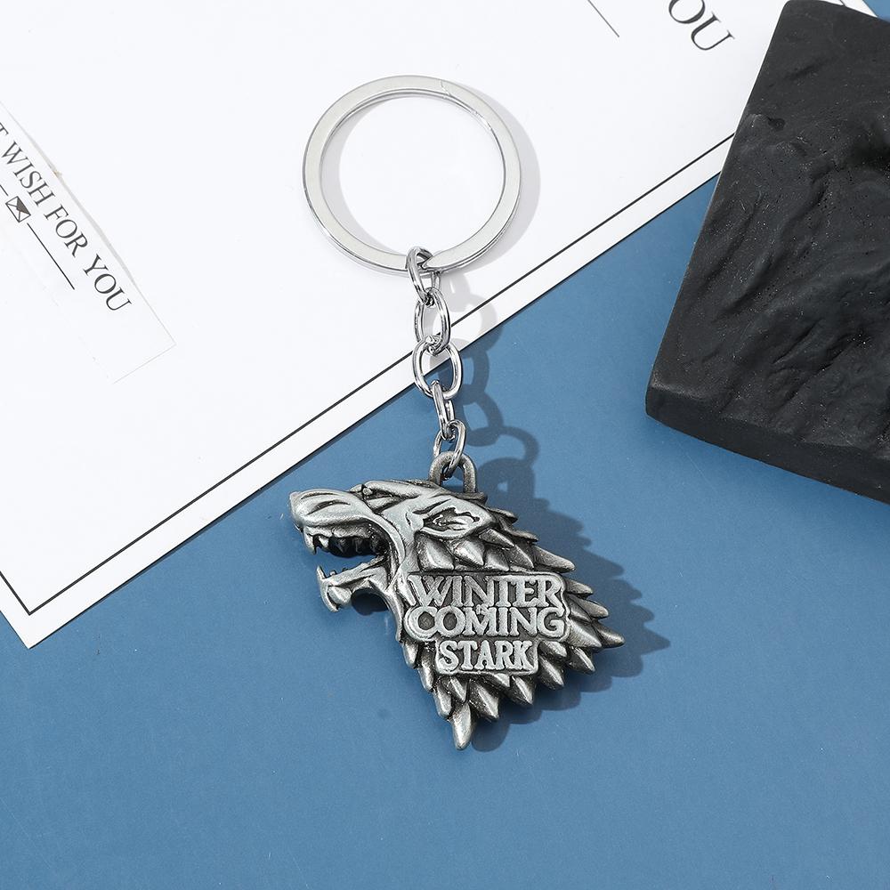 House Stark Key Chain Song Of Ice And Fire Key Rings Holder Souvenir For Gift Chaveiro Men Jewelry