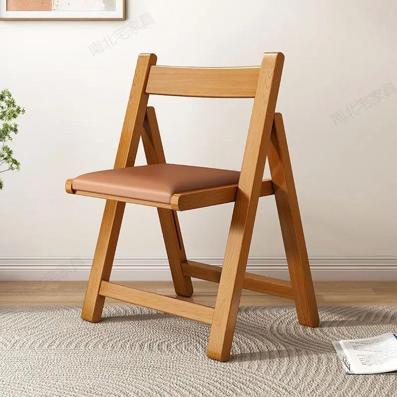 Solid Wood Folding Chair - Simple Foldable Dining Chair with Backrest, Portable for Kitchen, Outdoor & Small Spaces, furniture