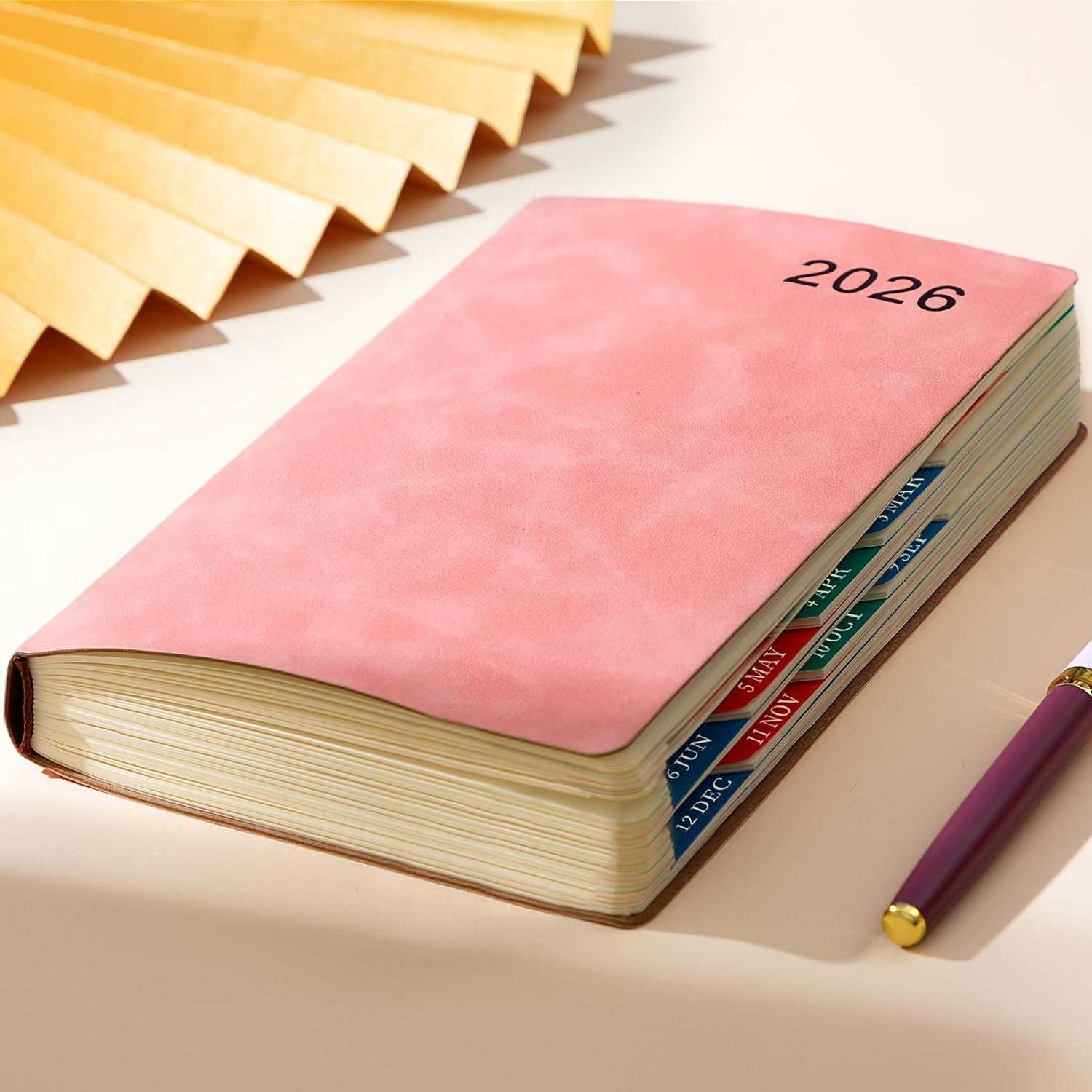 

2026 Planner Book, Self-Discipline Calendar Planner, Weekly&Monthly Planner Layouts, 360-Page Daily Organizer, Portable Notebook рожевий