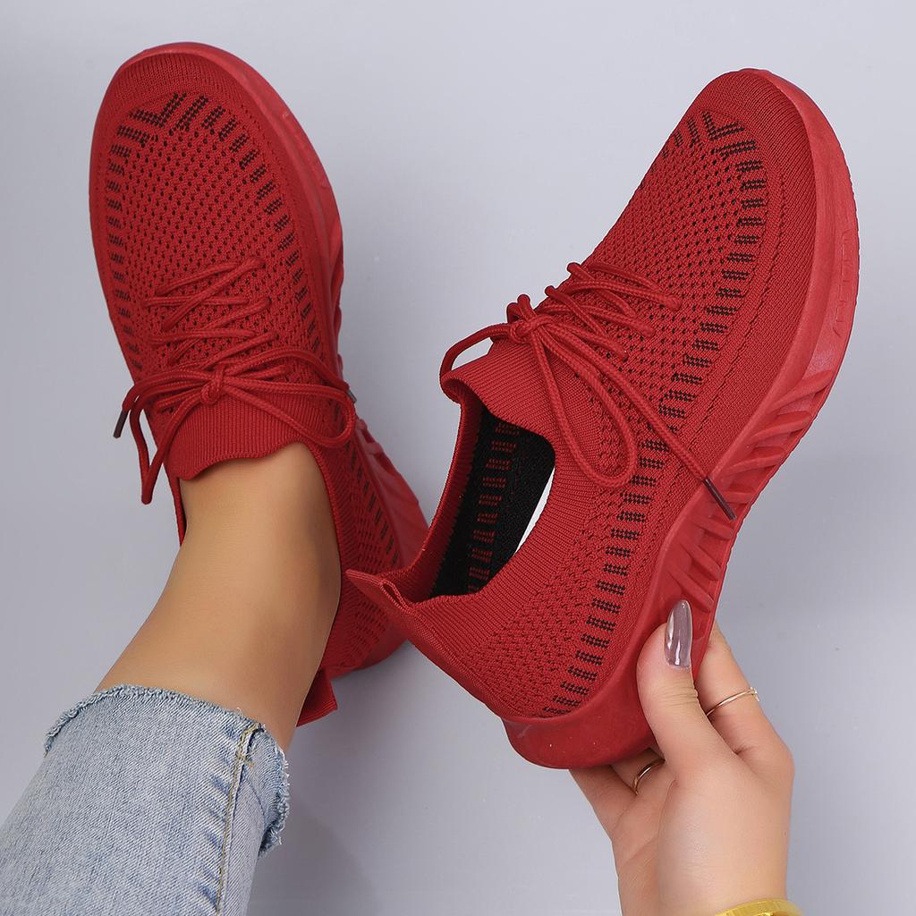 Spring And Autumn New Women'S Casual Lace Up Comfortable, Breathable, Lightweight And Wear-Resistant Sports Shoes