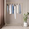 Mobile Clothes Rack with Wheels, Free Standing Garment Rack with Capacity 100lbs, Home Rolling Coat Rack for Closet Organization