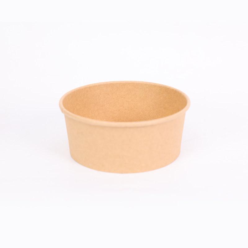 Cheng Yuan Thickened Waterproof and Oil-Proof Round Kraft Paper Food Container with Lid for Takeout and Salad Packaging