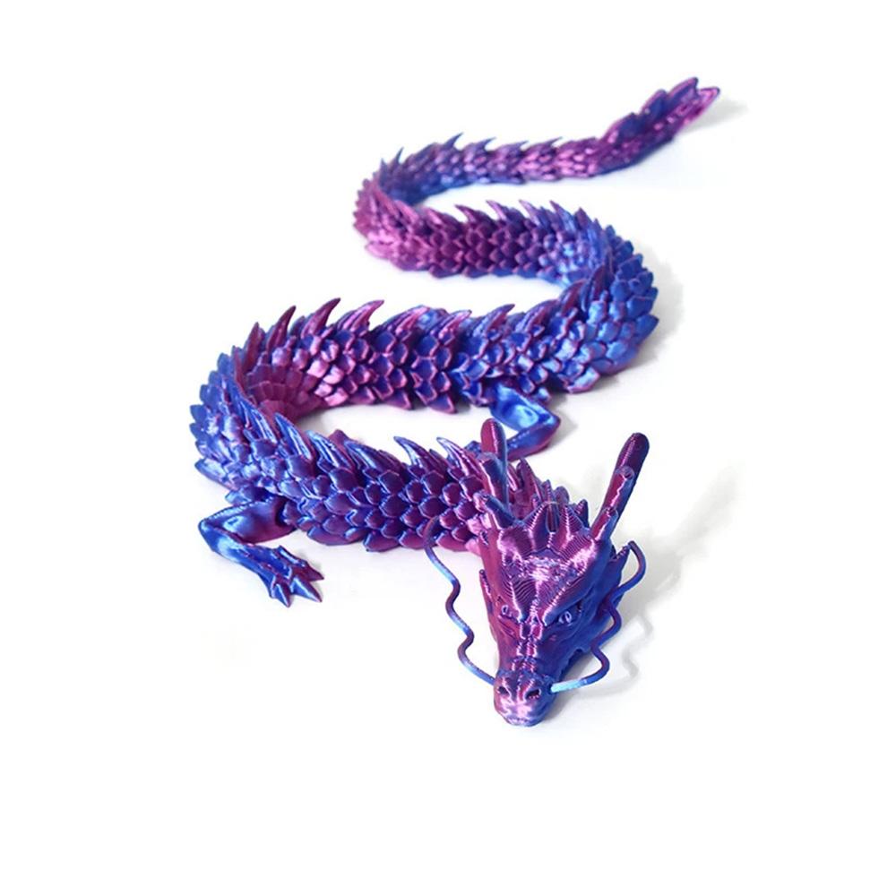 120/180cm Exquisite Chinese Dragon 3D Printed Flexible Joints Figurine for Desk Car Office Decor Plants Landscaping Decoration