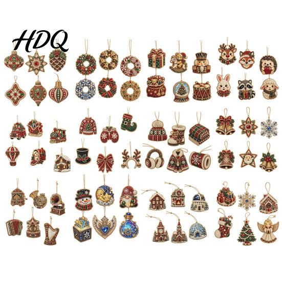 Decorative Ornaments for Dormitories 6 Pcs Christmas DIY Faux Pearl Painting Kit Ornaments Rhinestone Art Indoor Outdoor Party Decor Tree Hanging