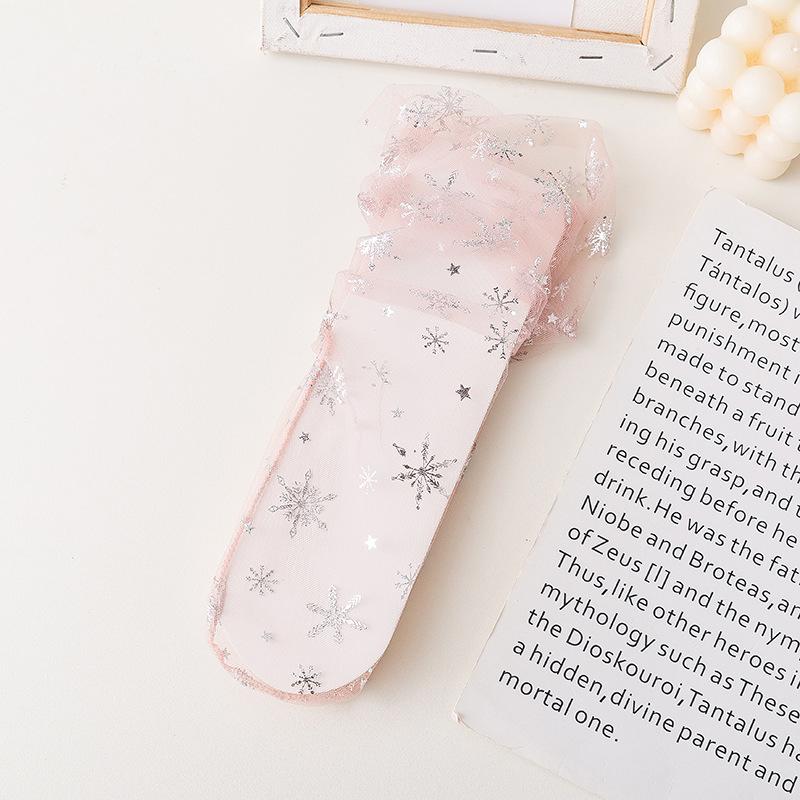 Women S Thin, Cute, Japanese Style Sheer And Breathable Mid-Calf Slouch Socks one size розовый