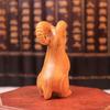 Cliff Cypress Hand-Carved Mountain Goat & Sheep Zodiac Figure - Solid Wood Home Decor