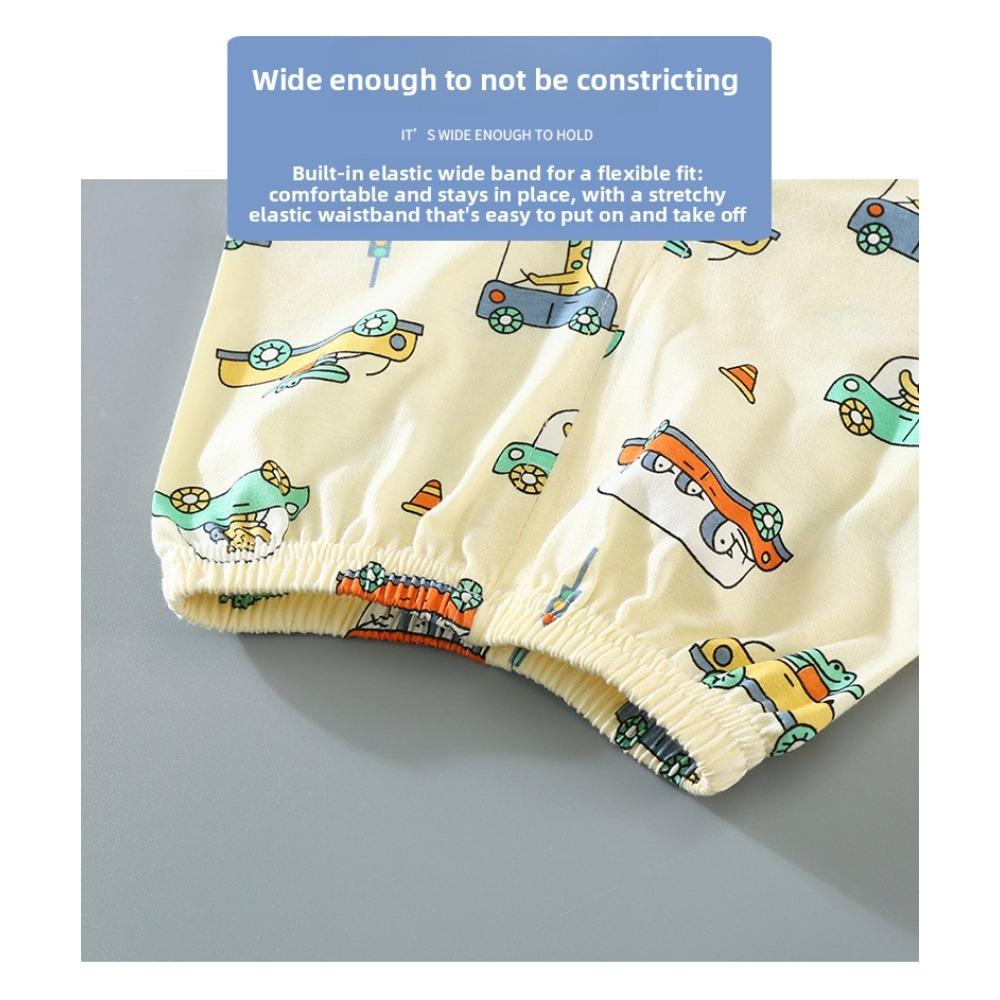 Kids Cotton Short Sleeve 2Pcs Set, Summer Shoulder Snap T-shirt & Shorts for Toddler Boys Girls