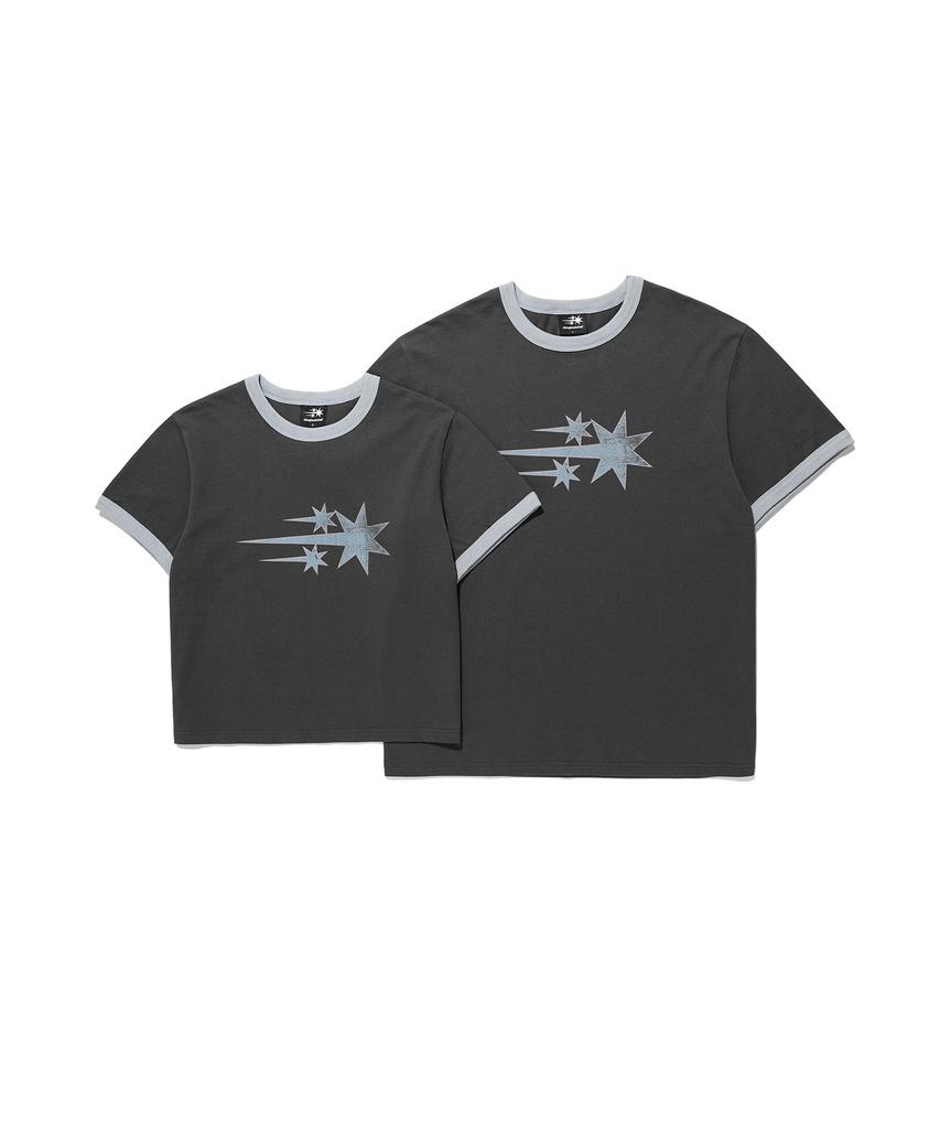 NICEGHOSTCLUB Vintage 3Star Basic Ringer Tee_Charcoal(Ng2Gmut538A)