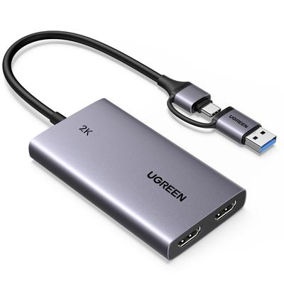 UGREEN HDMI Capture Card with USB Full HD 1080P Latency Compatible with and More 2K@30Hz 4K@30Hz Pass-Through, 3.0, 60Hz, Ultra-Low Recording, Switch,
