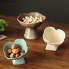 Flower Shape Ceramic Plate Refreshment Tray Tall Feet Dessert Cake Pan Fruit Tray Decorative Plate Dried Fruit Snack Plates Dish