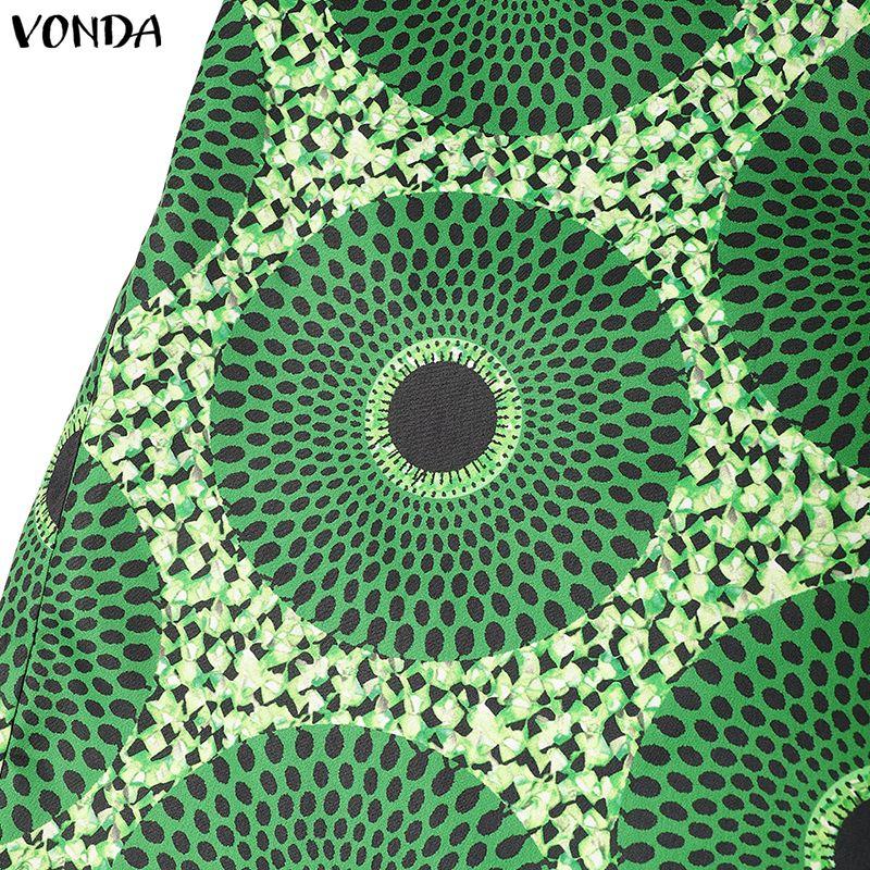 VONDA Two Piece Suit Women Sleeveless Floral Print Halter Tops and Long Pants Casual Sets