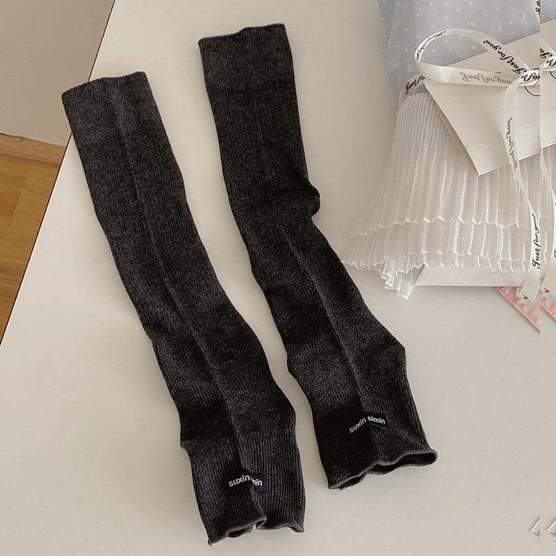 Lolita Leg Warmers Women Cotton Thin Breathable Knee Socks Stocking Knitted Foot Cover Jk Girl Leg Warmer Solid Color Long Socks