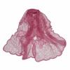 Elegant Embroidered Flower Lace Scarf Lightweight Breathable Mesh Sunscreen Shawl Long Silk Scarf Women