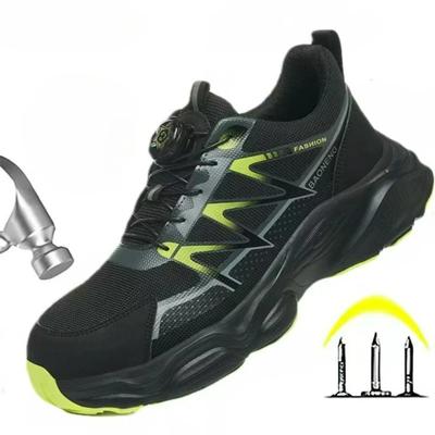 Veiligheidsschoenen voor heren Werklaarzen Anti-smash Anti-lek Steel Toe Schoenen Beschermende Herenlaarzen Roterende Knop Onverwoestbare Schoenen