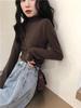 Thickened Shoulder Half-High Collar Slim Fit Warm Women's Long Sleeve T-Shirt - Autumn/Winter Fashion.
