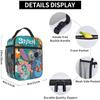 Kids Insulated Lunch Bag With Full-Print Football Design Portable Cooler School Daycare Outdoor Activities
