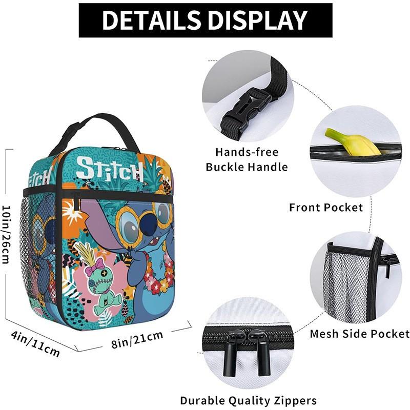 Kids Insulated Lunch Bag With Full-Print Football Design Portable Cooler School Daycare Outdoor Activities