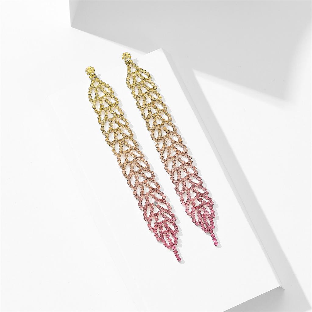 Explosive Simple Rhinestone Fringed Long Earrings
