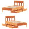 Solid Wood Bed Without Mattress Wax Brown 100x200 Cm Pine Wood