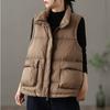 Winter Ultra Light Thin Duck Down Vest Feather Jacket Women Quilted Short Warm Basic Casual Oversize Waistcoat