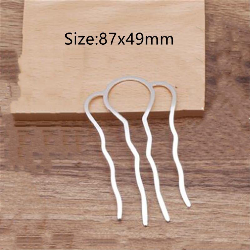 5pcs 4 Teeth Metal Hair Fork Clip Stick Comb Gums For Women Chinese Bridal Barrettes Accessories Decoration Jewellery Making
