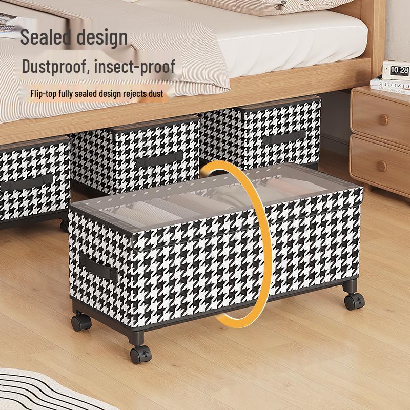 Transparente staubdichte Kleideraufbewahrungsbox mit Rädern für Schlafzimmer