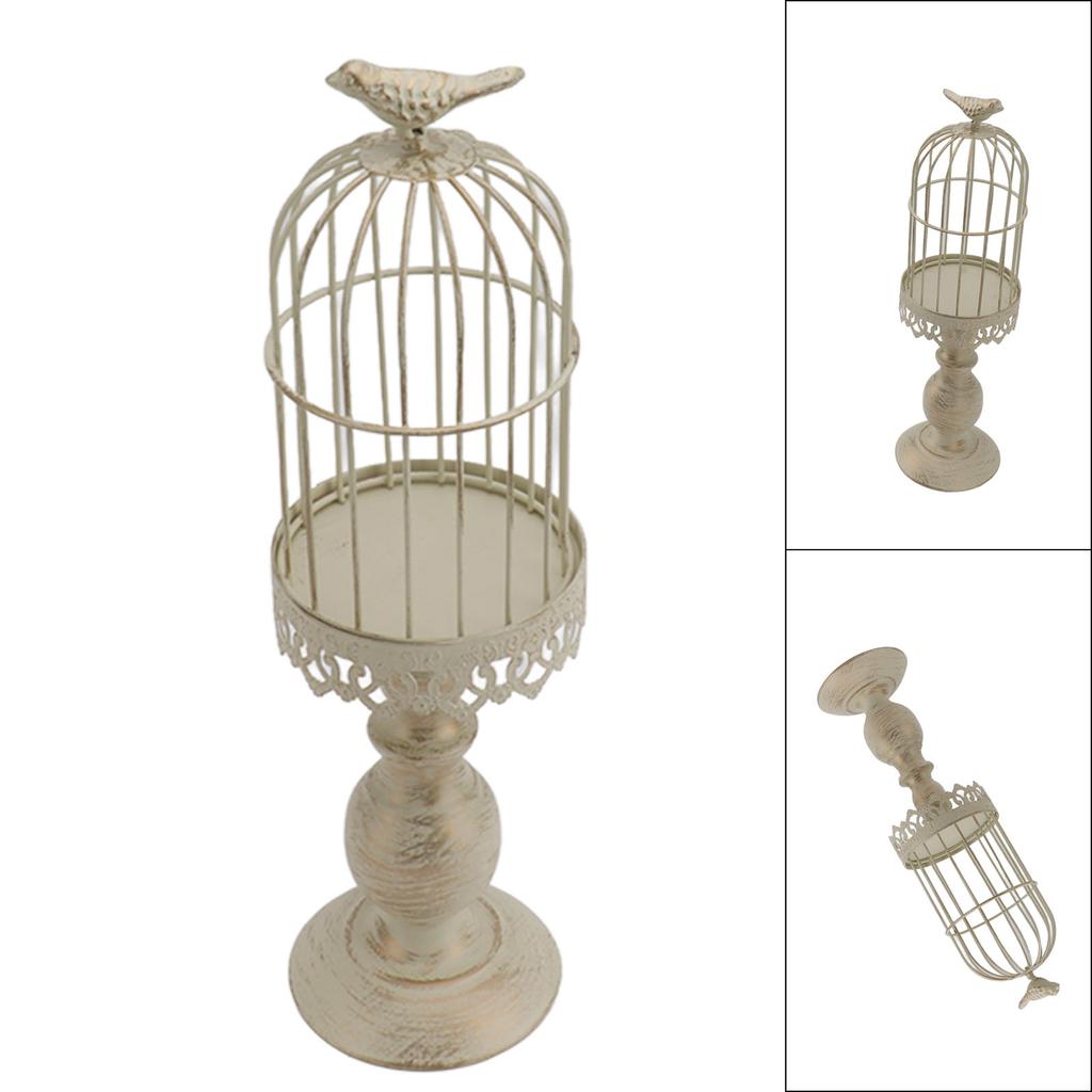 Vogelkäfig Kerzenhalter Eisen Vintage Abnehmbarer Stabiler Sockel Vogelkäfig Deko für Schlafzimmer Restaurant L