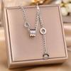 Women's Silver Titanium Steel Necklace with Micro-Inlaid Zircon - Elegant, Durable Clavicle Chain Jewelry
