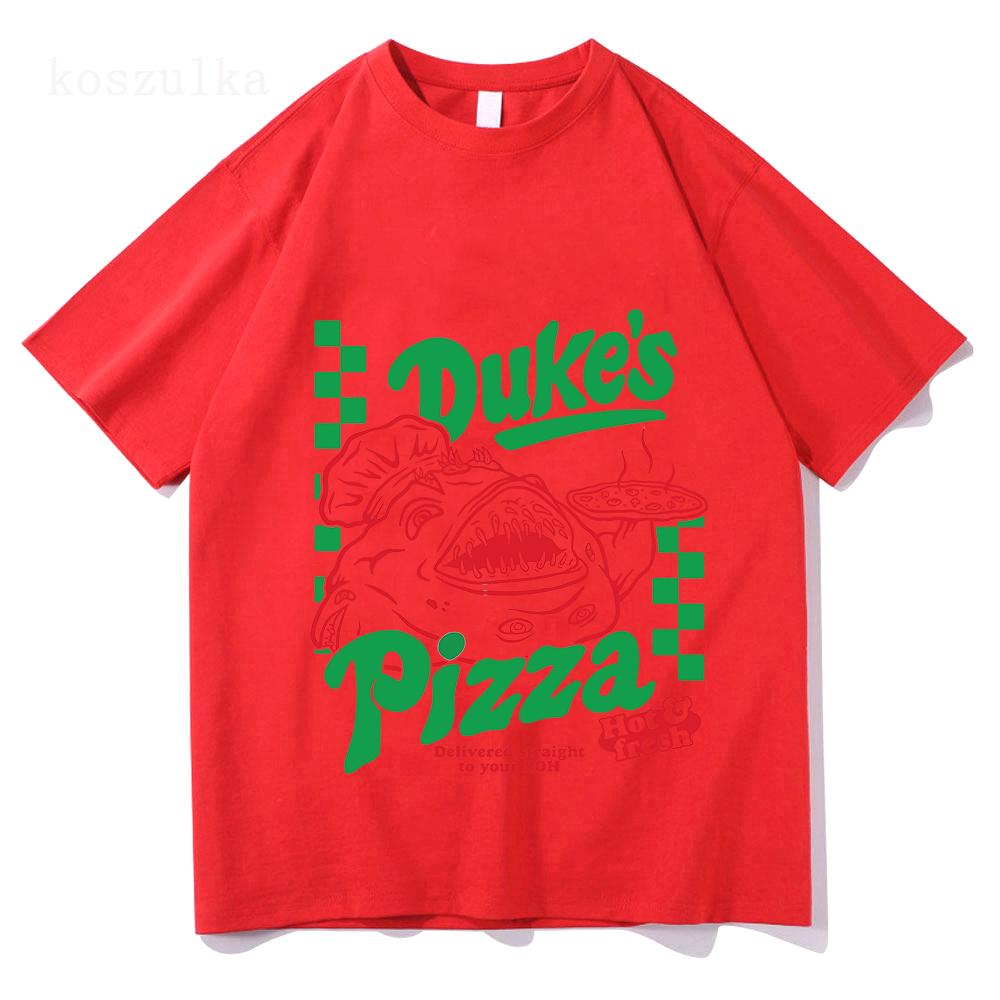 OSRS Duke's Pizza T-shirt Game Old School RuneScape Graphic Tees Cotton O-neck Fashion Female Tshirts Print Merch Casual Women