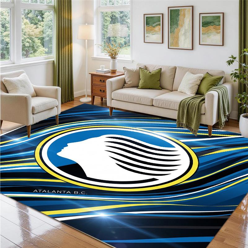Atalanta FC Design Crystal Velvet Rug Soft Decorative Mat for Bedroom Entrance