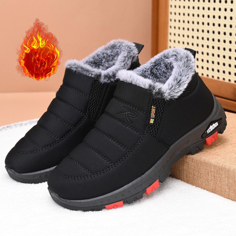 Winter Warm Snow Boots for Women Water Resistant Short Ankle Booties Faux Fur Lined Loafer Shoes Women's Comfortable Non-Slip Outdoor Walking Sneakers