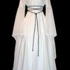 Cosplay Dress Flare Sleeve Vintage Soft Solid Color Large Cuff Maxi Dress for