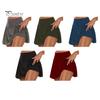 Summer Skort High Waist Solid Color Fake Two Pieces Sport Skort Breathable Fabric Shorts Skirt Daily Wear