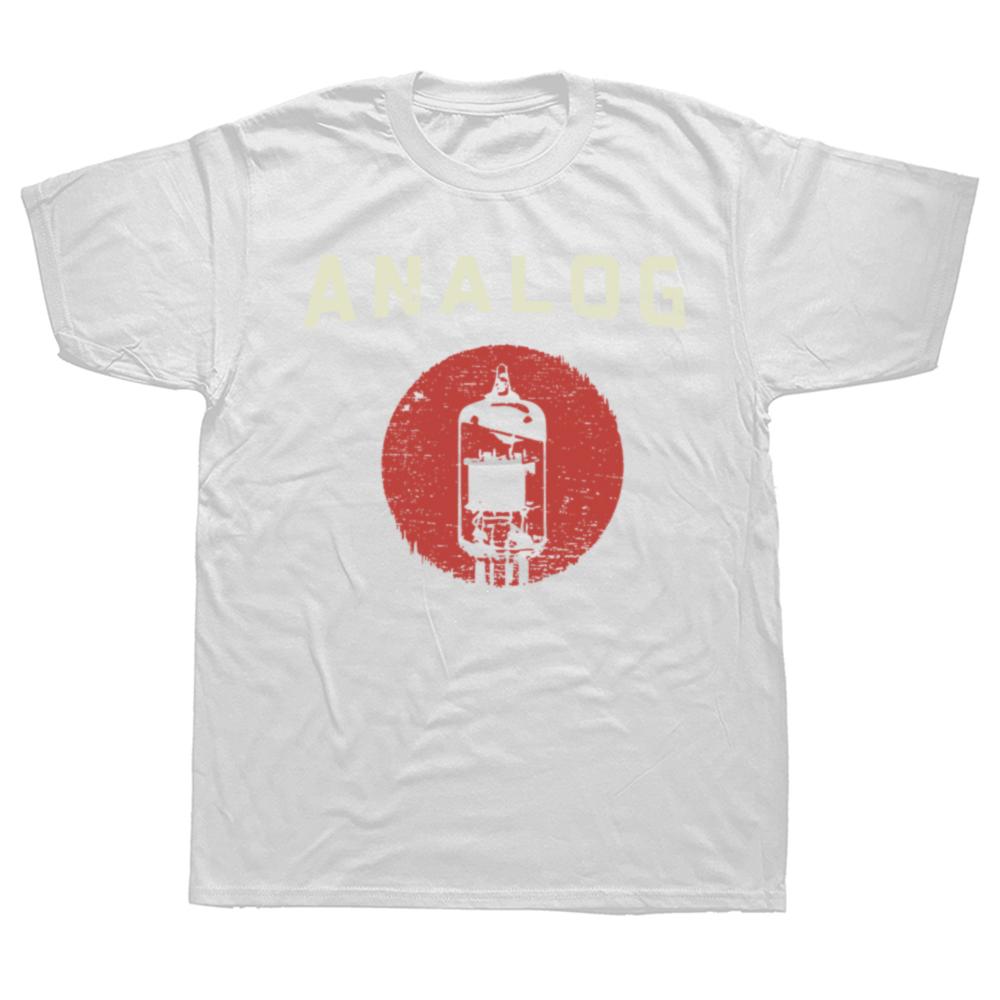 

Funny Vacuum Tube Analog Audiophile Sound Retro Music Lover T Shirts Men Humor Streetwear Tee Shirt Short Sleeve Loose Clothing S